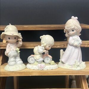 Precious Moments Pastel Ceramic Figurines Set